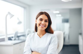 Dental patient making thumbs up gesture