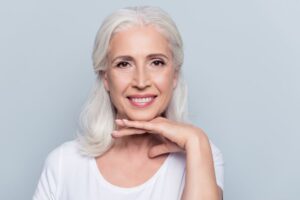 Smiling older woman with beautiful teeth